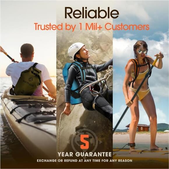 Waterproof Dry Bag - Roll Top Waterproof Backpack Sack Keeps Gear Dry for Kayak - Picture 6 of 7